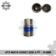 MATA 1/ 2 Inch 6 PT - 14mm Socket Wrench 14mm Socket Wrench/ 14mm Socket Bit/