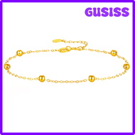 [GUSISS] NYMPH 18K Gold Anklet for Womens Fine Jewelry Real AU750 Solid Round Ball Sliding Pure Gold