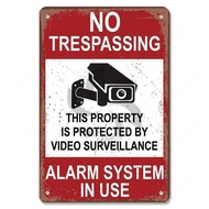 Warning CCTV Tin Signs Metal Plaque Notice 24 Hour Security Camera Vintage Poster Metal Plate Wall D