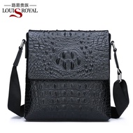 Crocodile leather genuine leather men's bag shoulder bag men's crossbody bag men's bag trendy casual backpack first layer cowhide briefcase 【JYUE】