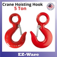 5 TON Crane Hoisting Hook Pulley Lift Pulley Big Eye Hook with Safety Hook 红钢勾