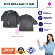 Black Chef Coat Ergonomic F&B Chef Jacket/ | Comfortable & Cool Drill Material | Sleeve 3/4