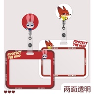 [2400 People Collection] Crazy Zoo Transparent Card Holder Student Nurse Doctor Badge Clip Retractab