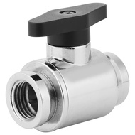 Water Cooling System,G1/4inch Internal Thread Silver Water Cooling Valve Water Ball Valve with Handle for Water Cooling