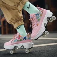 Trending on TikTok Eight-Wheel Boys and Girls Adult Heelys the Skating Shoes Skates Automatic Flying
