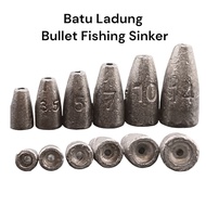 BATU LADUNG BULLET FISHING SINKER / BATU PANCING / BULLET SINKER JIGHEAD/ SP FISHING SINKER / BULLET