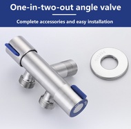 CPY Stainless 304 Double Angle Valve 2 Way Angle Valve 1/2 x 1/2 Multi-Function Standard Spout Angle Valve Two Out Double Water Double Control Angle Valve Faucet Switch