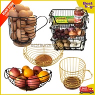 Rak Bawang Multipurpose Iron Basket Kitchen Storage Basket Stackable Wire Basket Bakul Bawang Besi Fruit Basket Bakul