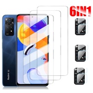 6-in-1 Front Glass Screen Protector + Back Camera Lens Protective Film For Xiaomi redmi note 11 pro 4G/5G 11S 6.43inch 6.67inch