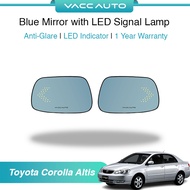 VACC AUTO Blue Mirror with LED Signal Lamp Side Rearview Winker Mirror Lens For Toyota Altis 9th Gen