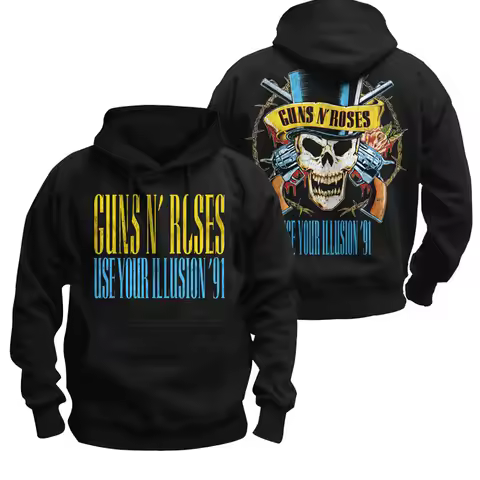 2026 Guns N 'Roses Rock Punk Retro European and American Loose Men's Hoodie Sweatshirt and Jacket