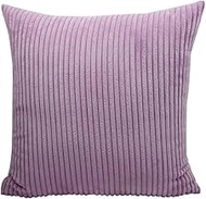 Large Cushion Cover Supersoft Corduroy Pillow Case Striped Decorative Pillow Cover for Bed Couch Sofa Spring Home Decor,Pink Purple,65 x 65 cm
