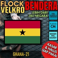 ((((most wanted] Patch Badge Emblem Flock Velcro Prepet Tactical Tactical National Flag - GHANA