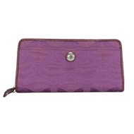 二手蔻馳長皮夾（拉鍊式），帆布和琺瑯材質