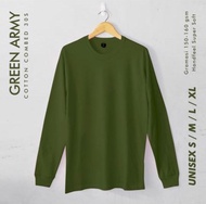 Kaos Polos Army Panjng RIB Pria/Wanita Catton Combet 30s