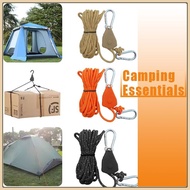 4M Camping Rope Pulley Adjuster Regulator Outdoor Camping Rope Fixed Windproof Reflective Rope