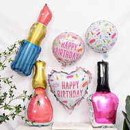 Beauty Theme Aluminum Film Balloon Girls Lipstick Modeling Pajamas Bachelor Party Decoration Arrange