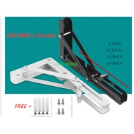 (2 pcs Foldable) Heavy Duty L Bracket, Heavy Duty Metal Shelf Bracket, Wall Mounted Adjustable Brack