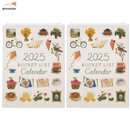2 Pcs Bucket List Calendar Paper 2025 Wish List Calendar Decorative Wall Calendar Monthly Bucket Lis
