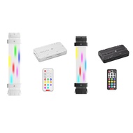 (PQAT) 24 Pin 5V ARGB Motherboard Power Supply Cable RGB Power Extension Cable RGB PSU Cable for Mot