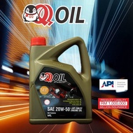 QQ OIL - 20w50 4L Mineral Engine Oil API SM/CF 20w-50 Minyak Enjin - 4Liter