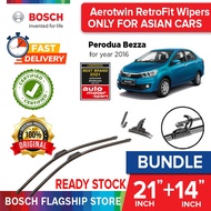 Bosch Perodua Bezza Year 2006 (21+14 inch) Aerotwin RetroFit Wipers Blade Set
