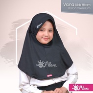 HIJAB ANAK 0RI ALENA ANAK 3 - 7 TAHUN MODEL SERUT POLOS KERUDUNG SEKOLAH TK DAN SD PUTIH - HITAM - C