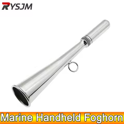 AD Foghorn Stainless Steel Fog Horn Boat Foghorn Handheld Foghorn with Removable Mouthpiece for Yach