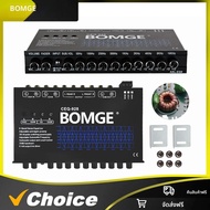 BOMGE 9-Band Car Audio Equalizer W/ด้านหน้า ด้านหลัง + เอาต์พุตย่อย 8V RMS Line Driver เอาต์พุตเสียง