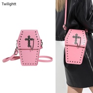 WILI Gothic Bag Halloween Crossbody Bag Coffin Shaped Bag Versatile Trendy Bag
