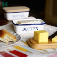 Homyl Butter Container Flanging Design Holder Container Storage Freshness Butter Keeper for Daily Us