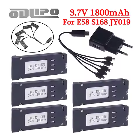 RC Drone Battery For E58 E68 JY019 S168 JD19 998PRO Remote Control Quadcopter Spare Parts 3.7V 1800m