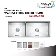 LEVANZO Kitchen Sink Washstation Series #WS12048D