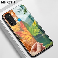 Case For Xiaomi Redmi Note 8 8T 8 Pro Maple Leaf Glass Phone Explosion