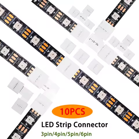 10PCS Free Soldering Led Connector 10mm 12mm L Shape or T Shape Easy Connector 3pin 4pin 5pin 6pin f