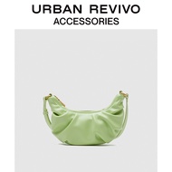 URBAN REVIVO ใหม่ผู้หญิงอุปกรณ์เสริมแฟชั่นกระเป๋าเมฆจีบ AW14TB4N2010 Soft green