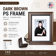 Elegant Contemporary Frame Dark Brown Wall-Mounted Photo Frame for Wedding/Cert Photos/Graduation -