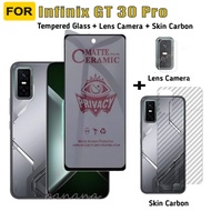 Infinix GT 30 Pro กระจกนิรภัยความเป็นส่วนตัว Infinix GT 30Pro GT 20 Pro GT 10 Pro ป้องกันหน้าจอ + กร
