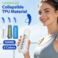 NEWBOLER 150ml/250ml/500ml Soft Water Bottle With Straw Portable Collapsible Water Bag TPU Water Bot