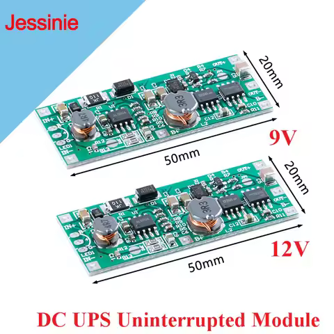DC UPS Uninterrupted Charging Module 5V-12V to 9V 12V 1A 18650 Lithium Battery Boost Step Up Power S