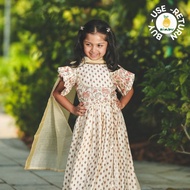 Nimbu Nia Girls Lehenga Choli Skirt Top in Muslin Cotton Racial Harmony Costume