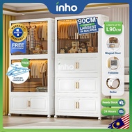 INHO L70–90cm Foldable Wardrobe Storage Cabinet Stackable Adult Kids Clothes Wardrobe Storage Box