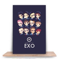 [ Bisa COD ] Poster EXO | Wall Decor | Hiasan Dinding Kayu | Lukisan EXO | Gudang Dekorasi