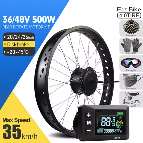 36V48V 500W Electric Fat Bike Conversion Kit 4.0Tyre 20 24 26inch Brushless Rear Hub Motor Wheel For
