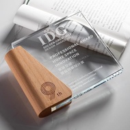 Crystal Trophy Customized Medal Customized Creative Solid Wooden Annual Meeting Award Agent Brand En