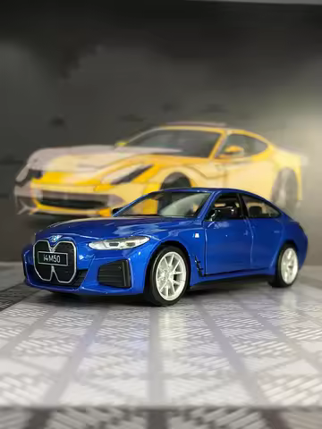 1: 34 simulation zinc alloy BMW I4 M50, static model, metal collectible gift car