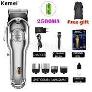 Kemei KM-1986 2500MA มืออาชีพไฟฟ้าทั้งหมดโลหะ clipper ผมจอแอลซีดีดิจิตอลไร้สาย clipper ผมผู้ชายซิลเว