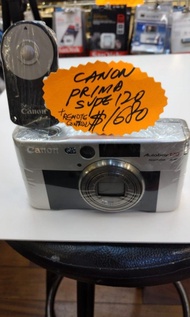 ( 新年秒閃價）100％全新 Vintage Canon Prima Super 120  35mm Film Camera 連 RC-5 Remote Control遙控器  本身值$200 ( 適