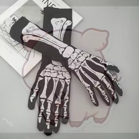 Halloween Skeleton Skeleton Gloves Trick Dark Wind Convex Gloves Skeleton Ghost Festival Costume