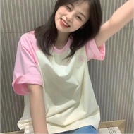 Raglan logo T-shirt with PINK sleeves, loose format, FPA Unisex embroidery